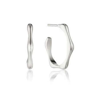 Lily & Roo Silver Bamboo Hoop Earrings