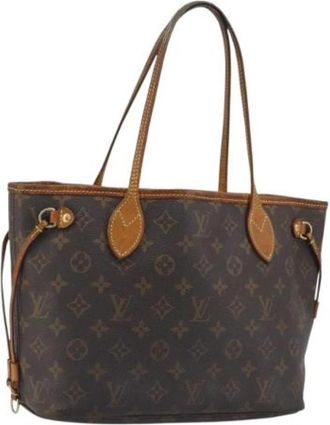 Louis Vuitton Pre-owned Monogram Canvas Tote Bag - Dames - Vintage Shopper - Bruin - ONE Size - Leer - Vintage