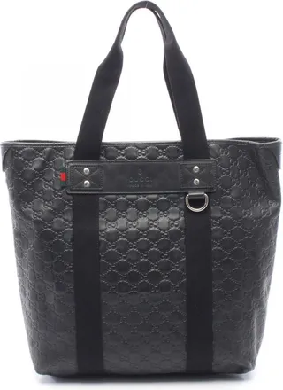 Gucci Black Leather Handbag Tote Bag (Pre-Owned)