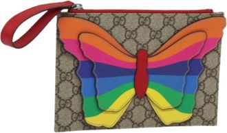 Gucci Pre-owned Clutches, female, Beige, Size: ONE SIZE Pre-owned Canvas clutches