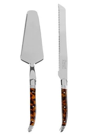 French Home Connoisseur Laguiole Cake Knife & Server Set in Tortoise Shell at Nordstrom Rack