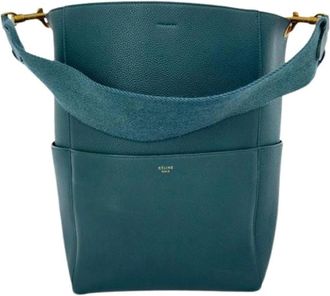 Celine Pre-owned Medium Sangle Bucket Bag - Dames - Vintage Tas - Groen - ONE Size - Leer - Vintage