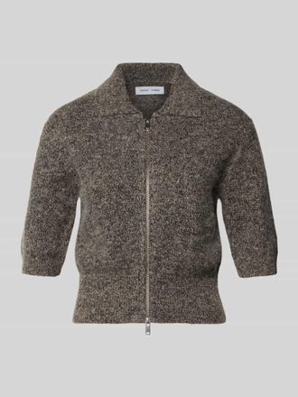 Samsøe & Samsøe Strickjacke aus Woll-Mix mit 1/2-Arm Modell SAKELSIE in Mittelbraun Mel, Größe XL