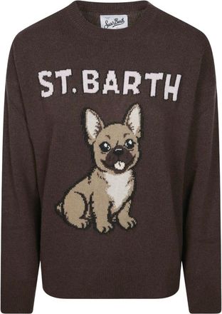 MC2 Saint Barth Tessa Crewneck Trui - Dames - Truien - Bruin - Maat: M Wol