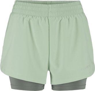 Craft Adv Essence 2-in-1 Shorts 2 Laufshorts f&uuml;r Damen | gr&uuml;n