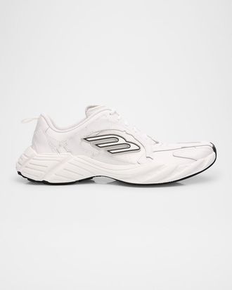 Balenciaga Mens Monday Leather and Polyester Runner Sneakers