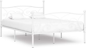 vidaXL Estructura Cama Con Somier Sin Colch&oacute;n Metal Blanco 120x200 Cm