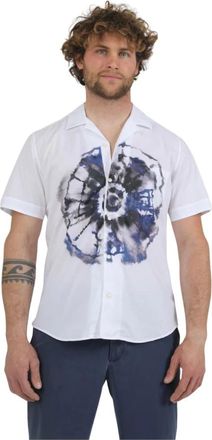 Tintoria Mattei Camicia Mezza Manica - Heren - Korte mouwen Overhemden - Wit - L - Overhemden