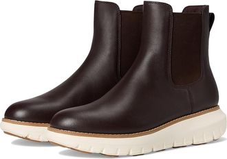 Cole Haan Zerogrand Rexanna Chelsea Waterproof Boots Womens Boots Dark Chocolate/Ivory Waterproof : 10.5 B - Medium, Leather