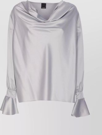 Pinko satin boat neck long sleeve top
