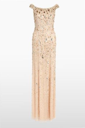 Jenny Packham Jessie Beaded Dress in Illusion at Nordstrom, Size 18 Uk
