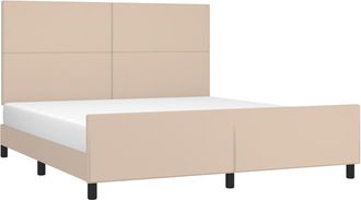 vidaXL Estructura De Cama Cabecero Cuero Sint&eacute;tico Capuchino 180x200cm Vidaxl