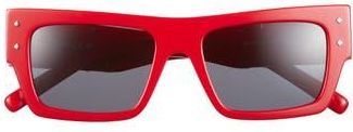 MCM 53mm Square Sunglasses in Shiny Red /Smoke at Nordstrom Rack