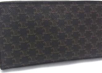 Celine Black Leather Pvc Long Bill Wallet (Bi-Fold) (Pre-Owned)