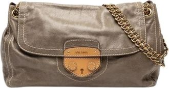 Prada Pre-owned Vintage Schoudertas - Dames - Vintage Schoudertas - Bruin - ONE Size - Leer - Vintage