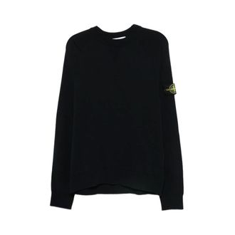 Stone Island Crew Neck Jumper - male - Stone Island - Round-neck Knitwear - Black - L - Knitwear