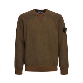 Stone Island Round-neck Knitwear, male, Brown, Size: M Round-neck Knitwear