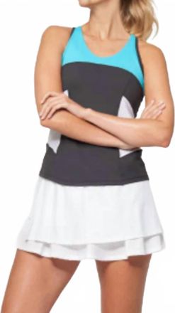 Lija Elite Try Hard Tank In Black/tropical Blue