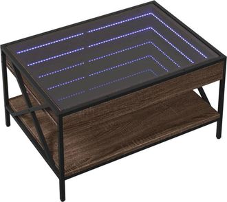 vidaXL Coffee Table with Infinity led Brown Oak 70x50x38 cm Vidaxl