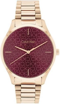 Calvin Klein CK Iconic Bracelet Watch, 35mm in Burgundy at Nordstrom Rack