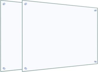vidaXL Paraschizzi per Cucina 2 pz Trasparente 80x60cm Vetro Temperato - Vidaxl
