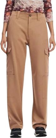 Desigual Volga Cargo Broek - Dames - Straight fit broeken - Bruin - L - Polyester - Broeken