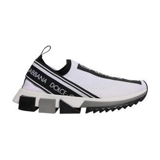Dolce & Gabbana Black White Slip-On Sorrento Trainers