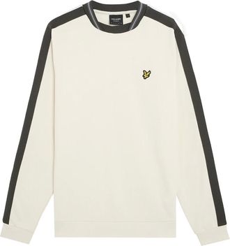 Lyle & Scott Hoodies & sweatvesten, Heren, Beige, S, Middenlagen Contrasterende Tape Sweatshirt