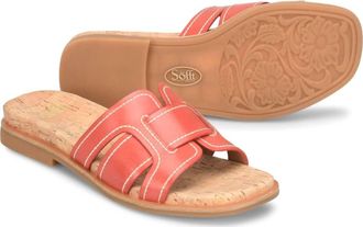 S&ouml;fft Womens Rachel Slide Sandal In Red Coral