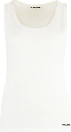 Jil Sander Cotton Tank Top - Dames - Tops zonder mouwen - Wit - XS - Katoen - Tops