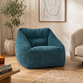 Icon Brand Natalia Jumbo Corduroy Bean Bag Armchair in Teal