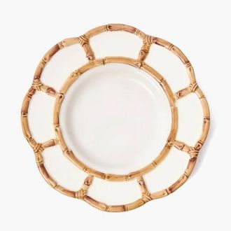 Mrs. Alice Petal Wooden Ceramic Dinner Plate in Neutral at Nordstrom
