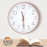 OEM Reloj De Pared De 30 Cm (12 Pulgadas), Reloj De Pared Moderno Y Silencioso Con Movimiento De D&iacute;gitos 3d, Reloj De Pared Cl&aacute;sico De Oro Rosa Para Sala 