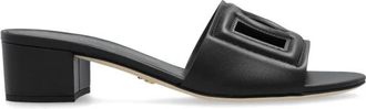 Dolce & Gabbana Leren hoge hakken slides - Dames - Muiltjes - Zwart - 41 EU - Leer - Schoenen