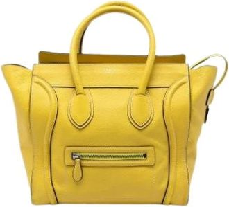 Celine Pre-owned Mini Luggage Tote - Dames - Vintage Handtas - Geel - ONE Size - Leer - Vintage
