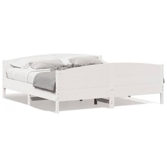 Berkfield Home Bed Frame without Mattress White 180x200 cm Super King Solid Wood Pine