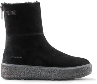 Cougar Womens Button Waterproof Suede Boot In Black