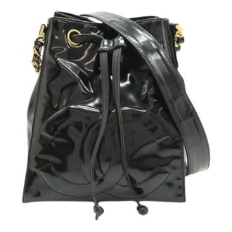 Chanel Pre-owned Bucket Bags, female, Black, Size: ONE SIZE Pre-owned Patent Leather Shoulder Bag (Coco Mark Chain Shoulder)