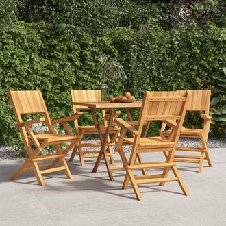 vidaXL Sillas De Jard&iacute;n Plegables 4 Uds Madera Maciza Teca 55x61x90 Cm Vidaxl