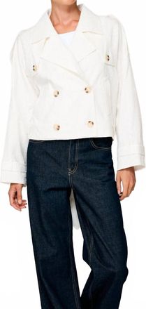 Line & Dot Bendetta Crop Trench Jacket In White