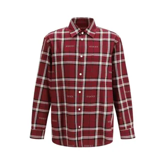 Gucci Overhemden, Heren, Veelkleurig, M, Katoen, Cotton Pattern Shirt