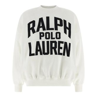 Polo Ralph Lauren Hoodies & sweatvesten, Dames, Wit, M, Katoen, Fleece Katoenen Sweatshirt