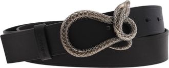 Roberto Cavalli Snake Buckle Leather Belt, Size 100 cm
