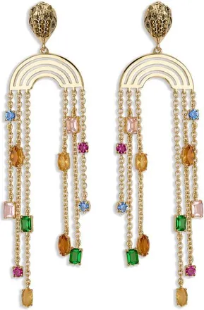 Kurt Geiger Crystal Chain Chandelier Earrings in Rainbow Multi at Nordstrom