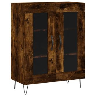 vidaXL Aparador De Madera De Ingenier&iacute;a Roble Ahumado 69,5x34x90 Cm Vidaxl