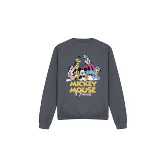 Disney Volwassen uniseks Mickey Mouse Friends Sweatshirt (Houtskool)