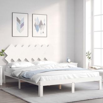 vidaXL Vidaxl - Estructura De Cama Sin Colch&oacute;n Madera De Pino Blanca 140x190 Cm