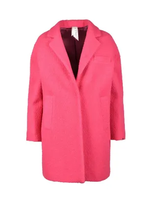 Annie P Wool Mohair Polyamide Coat - Fuchsia