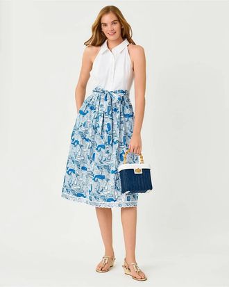 Lilly Pulitzer Mauritzia Midi Shirtdress In Nassau Blue Thar She Blows