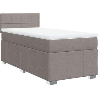 vidaXL Cama Box Spring Con Colch&oacute;n Tela Gris Taupe 100x200 Cm Vidaxl